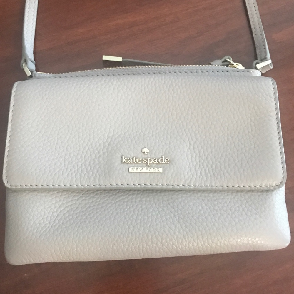 Kate Spade gray-purple cross-body purse